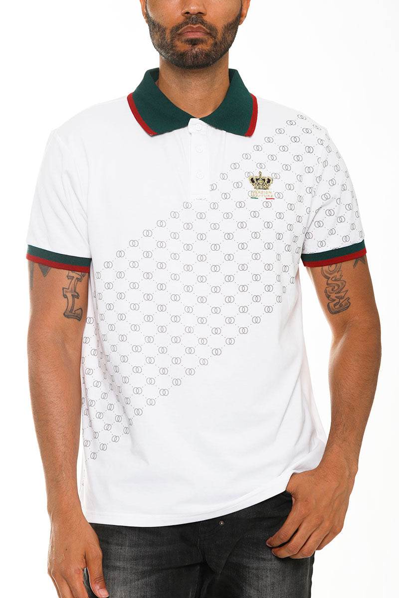 Italian Print Collared Polo Shirt - Big J's Showstoppin' Store
